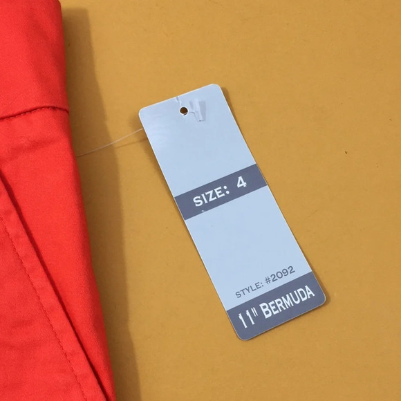 Per Se Orange 11" Bermuda Flat Front Career Shorts - Picture 5 of 11